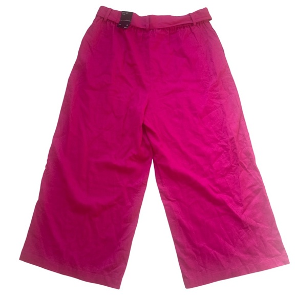 INC Wide Leg Pink Crop Pants Linen Blend Women’s Size XL - Picture 4 of 6